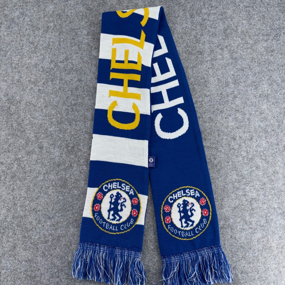 Chelsea FC Official Licensed Soccer Fan Scarf Blue White Striped Rhinox Knit